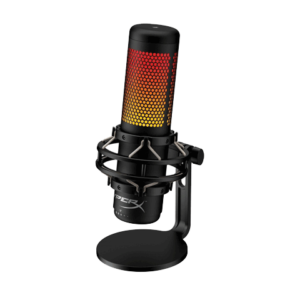 HyperX QuadCast S - Micrófono, Negro y gris (Luz RGB), Capsula de condesador de 14mm, Cardioide, Omnidireccional, Bidireccional, Estéreo, USB-C, 3.5mm